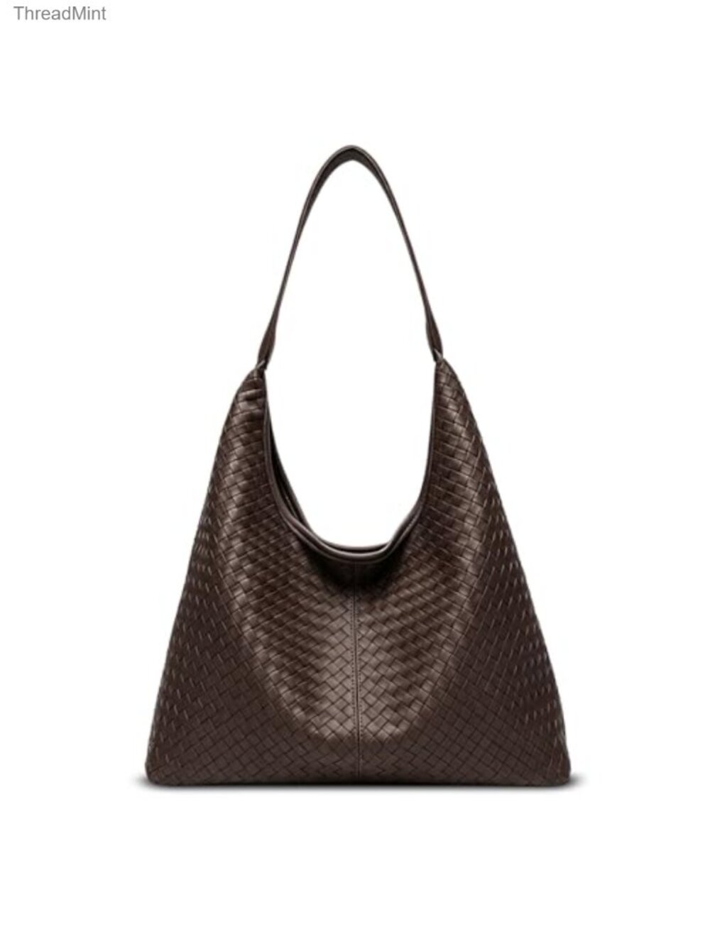 Women's Woven Faux Leather Hobo Bag Large Slouchy Shoulder Tote
